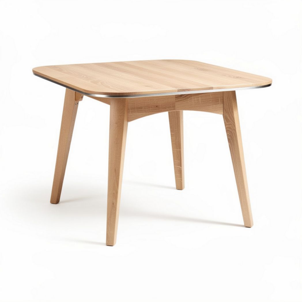 Table carrée en bois de hêtre naturel dimensions 80 x 80 x 75cm