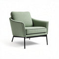 Fauteuil en tissu vert menthe avec pieds en métal noir 75 x 80 x 85cm