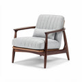 Fauteuil en bois avec coussins gris tissu 75 x 75 x 85cm pour salon