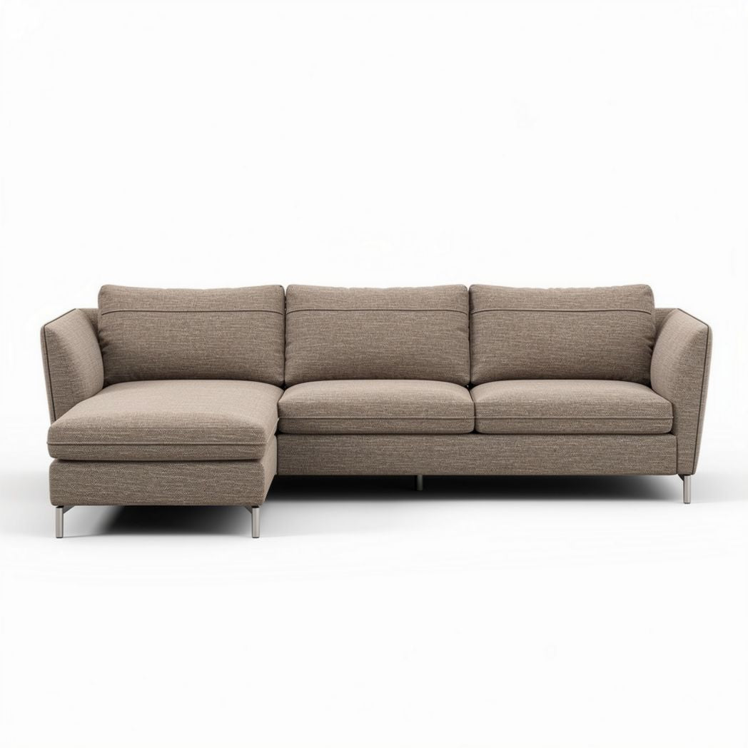 Canapé d'angle en tissu beige dimensions 250 x 150 x 90 cm