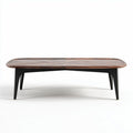 Table basse en bois de noyer avec pieds noirs 120 x 80 x 40cm