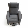 Fauteuil relax en tissu gris avec repose-pieds et dimensions 80 x 80 x 100cm